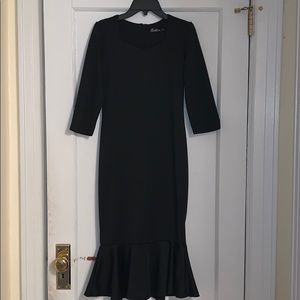Long Slim Black Dress